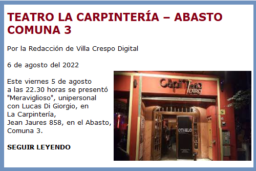 TEATRO LA CARPINTERIA 